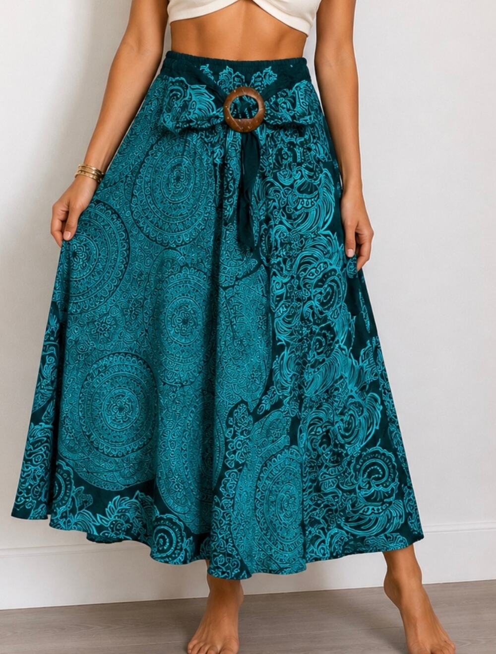 Bohemian Paisley Maxi Skirt